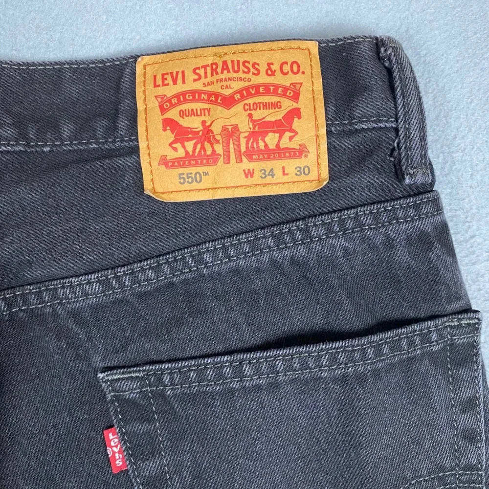 Levis 550 Relaxed Fit Tapered Leg‎ Denim Jeans Mens 34x30 Faded Black